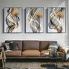 Gold Line Luxury Canvas Painting Nordic Home Decor Wall Art Deer Poster and Print Abstract Minimalist Art for Living Room Design