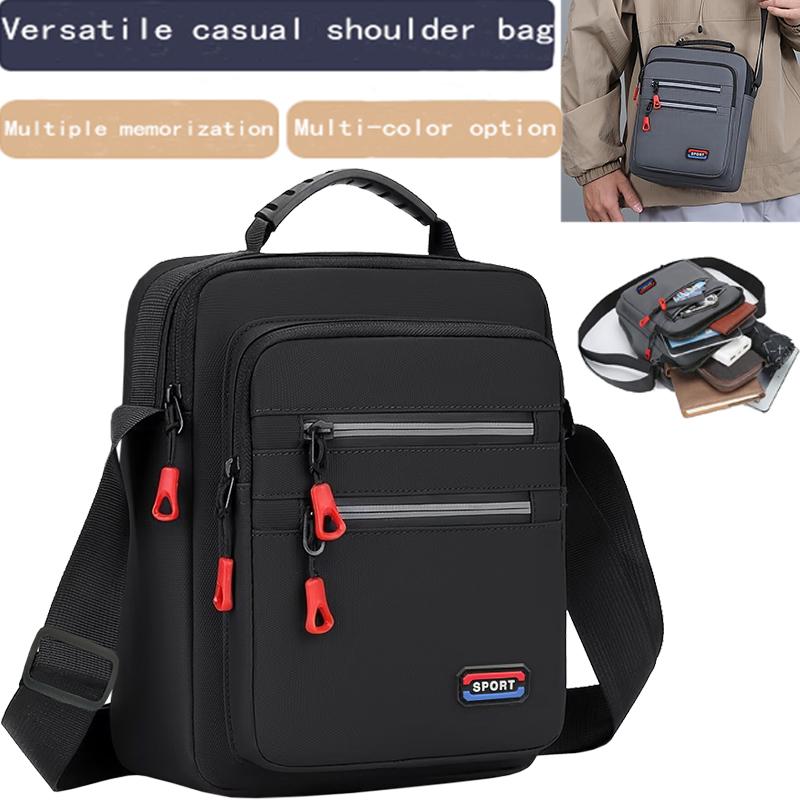 Classic Multi‑pocket Sport Shoulder Bag Durable Water‑resistant Nylon Crossbody Handbag for Men Everyday Casual Wear