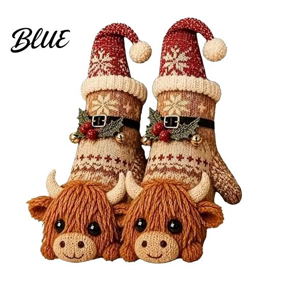 Large Hanging Gift Bags for Christmas 3D Knit Animal Stockings Rudolph Reindeer Highland Cow Fox And Personalized Xmas Holders Family Polar