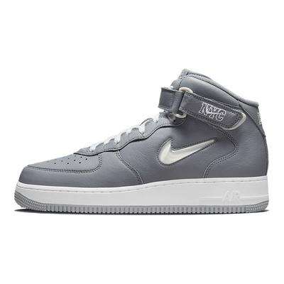 Air Force 1 Mid Jewel QS NYC - Coole Graue Unisex-Sneaker Weiß Metallic-Silber DH5622-001