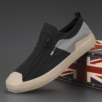 Holfredterse Neueste Herren Vulkanisierte Hochwertige Lässige Flache Canvas Atmungsaktive Sneaker Reißverschluss Schuhe Espadrilles Skateboard Schuhe 20846