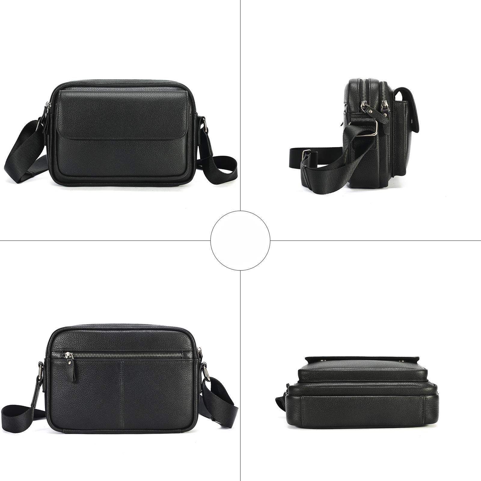 Мужская сумка через плечо из натуральной кожи — фото 5