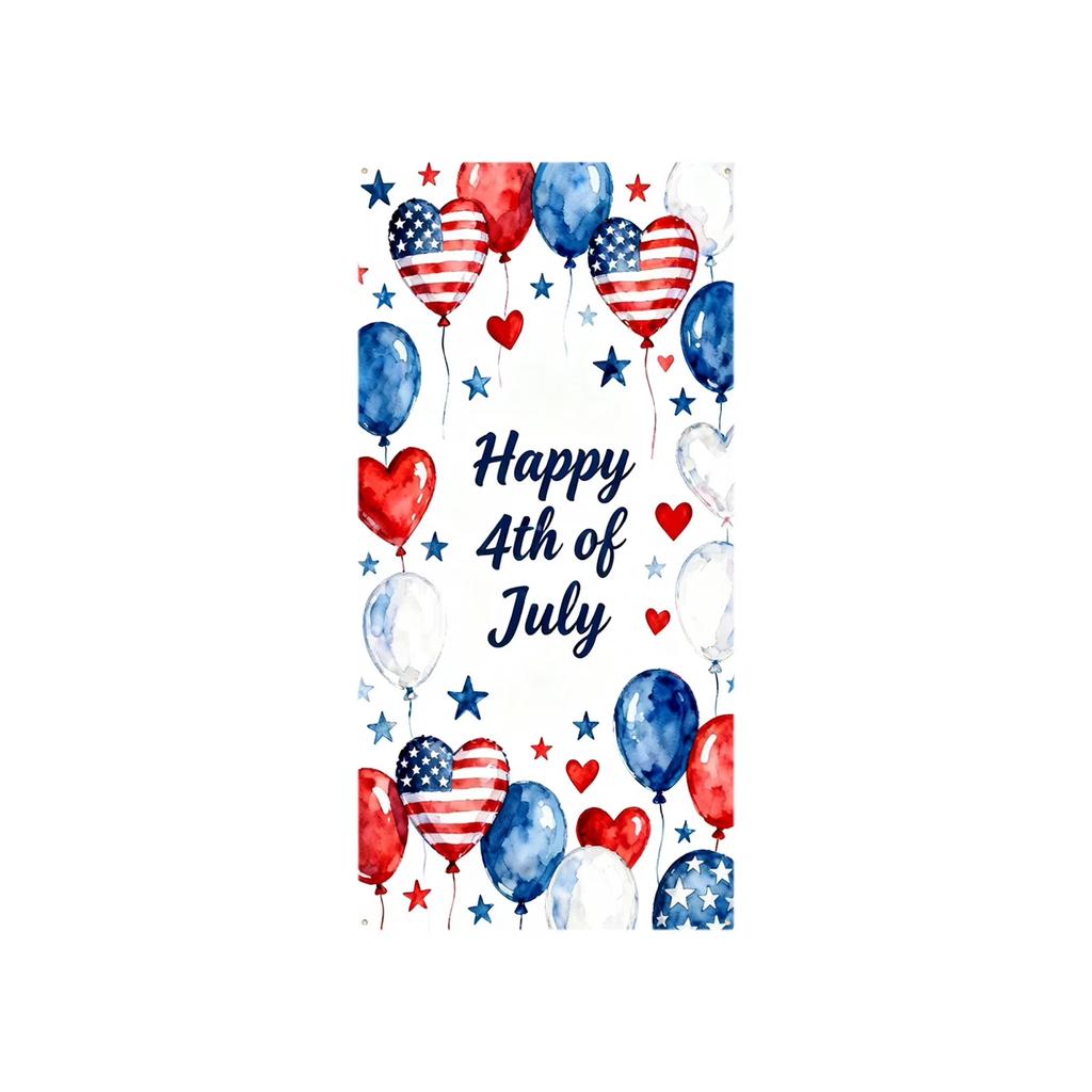 Independence Day Balloon Print Decorative Towel Soft Absorbent Microfiber Fabric for Home Kitchen Bath Use Fourth of July Theme