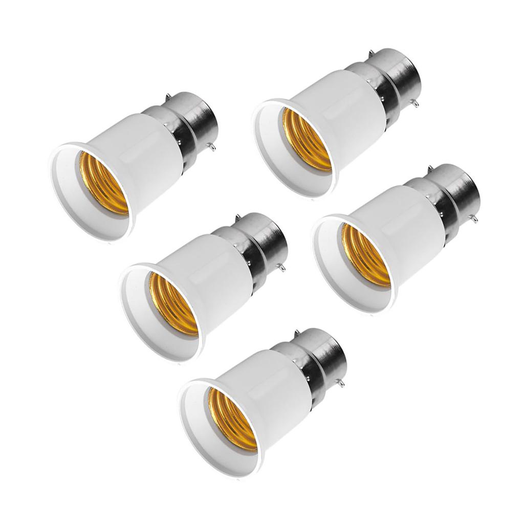 5pcs B22 Male to E27 Female Socket Base Bulb Adapter Converter Lamp Holders