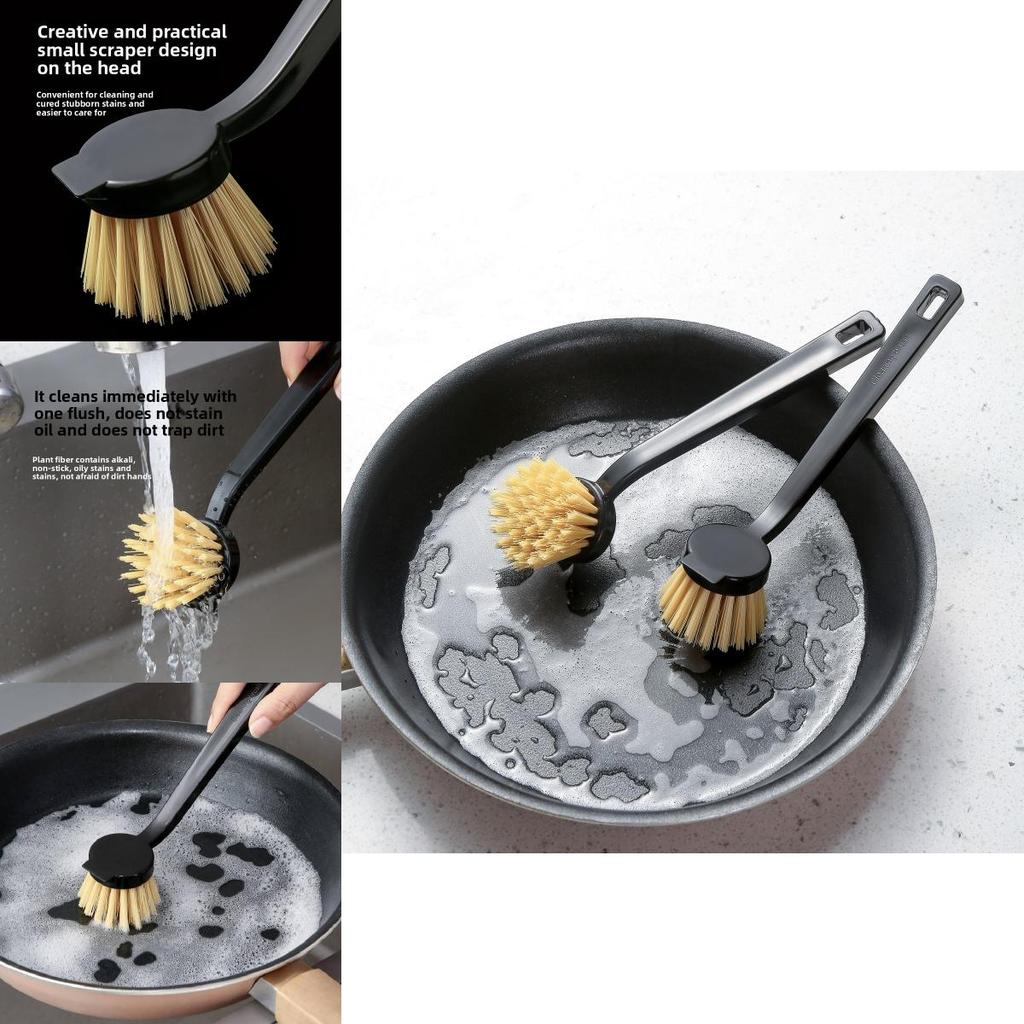 Nonstick Cookware Cleaning Brush With Long Handle And Durable Plastic Construction