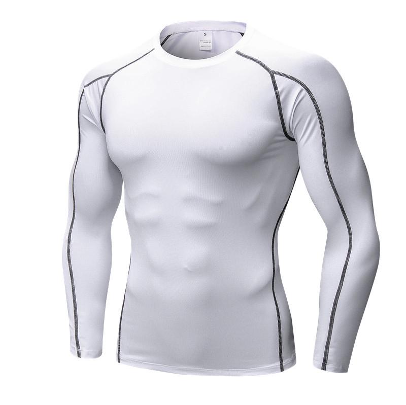 Men's Pro Compression Long Sleeve Running T-Shirt - Elastic, Sweat-Wicking, Quick-Dry for Sport & Fitness