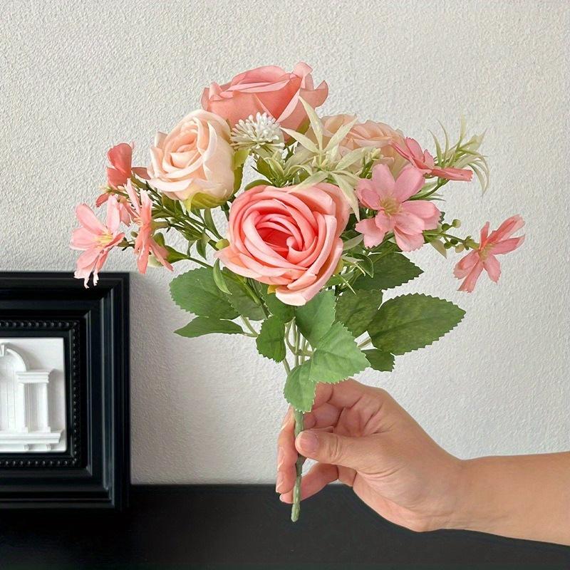 

1Pc Small fresh French Curled Small Rose Bunch Artificial Flower Decoration