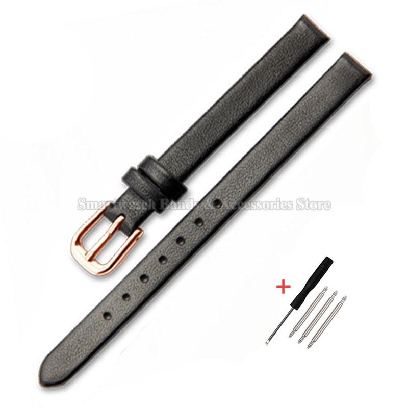

Кожаный ремешок для часов 6 мм 8 мм 10 мм 12 мм 13 мм 14 мм 16 мм 17 мм для мужчин женщин универсальный мягкий браслет ультратонкий браслет с застежкой-пином 6mm