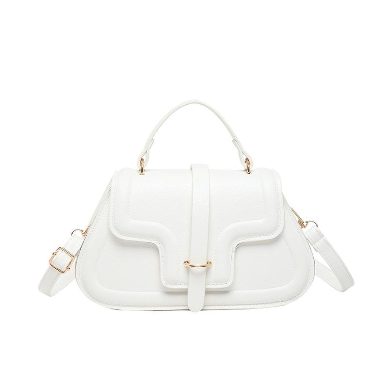 2025 Spring New Temperament Fashionable Shoulder Crossbody Foreign Style Solid Color Simple Texture Personalized Small Shoulder Bag