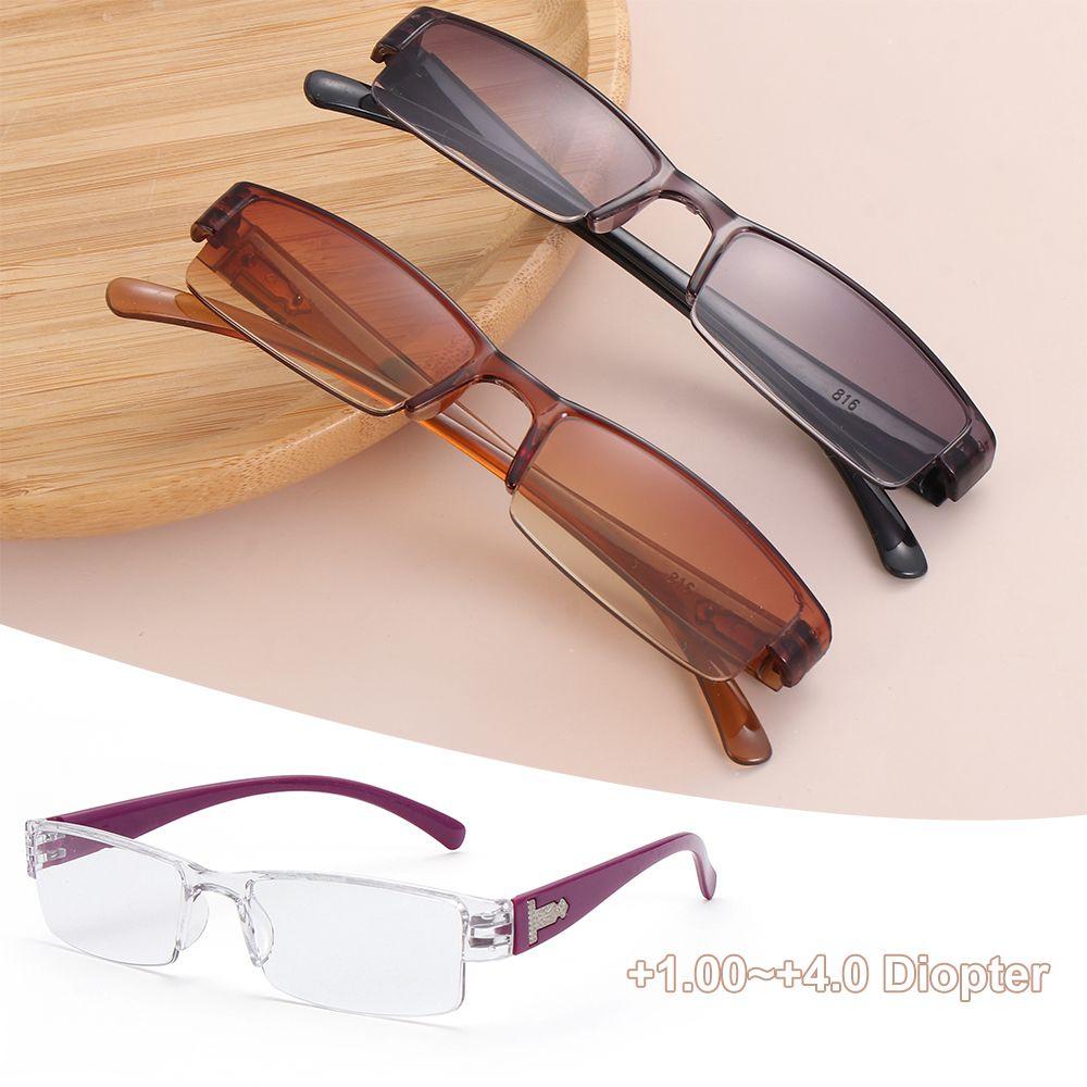 1 Pc Half Frame Reading Glasses Women/Men Older Fashion Presbyopic Eyeglasses Portable High-Definition Vision Care +1.0~+4.0