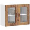VidaXL Kitchen Wall Cabinet with Glass Door Kalmar Old Wood, Kitchen Wall Unit, Wall Cabinets with 853615