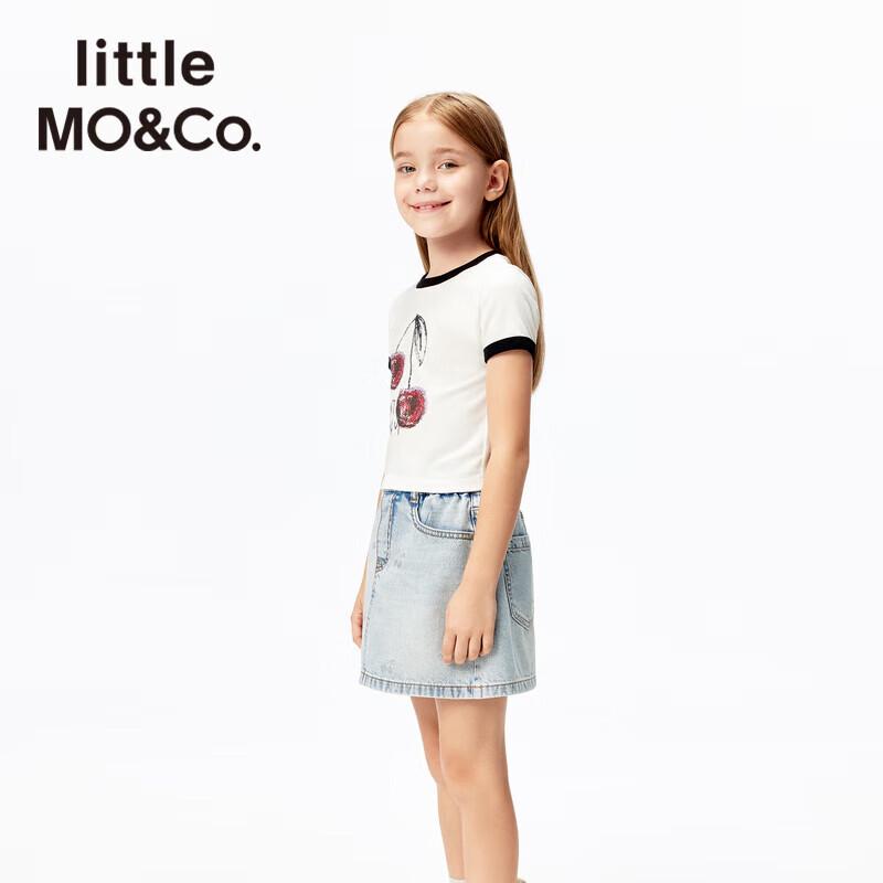 little MO&Co. Girls  Antibacterial Cherry Print Slim Fit Short-Sleeve T-Shirt 120
