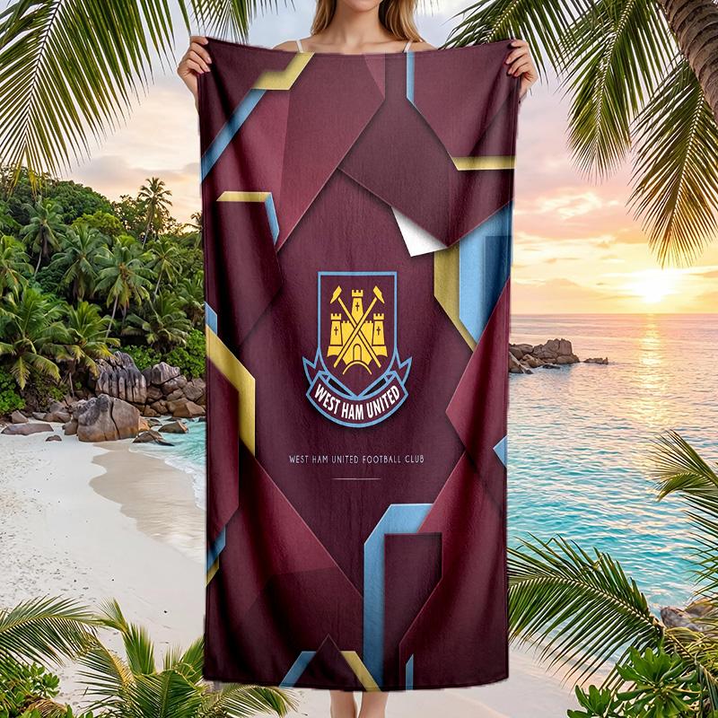Asciugamano da Spiaggia West Ham United Football Morbido Microfibra Asciugamano Estivo Asciugatura Rapida Assorbente per Spiaggia Piscina Viaggio