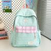 Linda Mochila de Puntos con Bolsillo Frontal de Cuadros, Bolso Escolar Ligero para Mujeres y Adolescentes