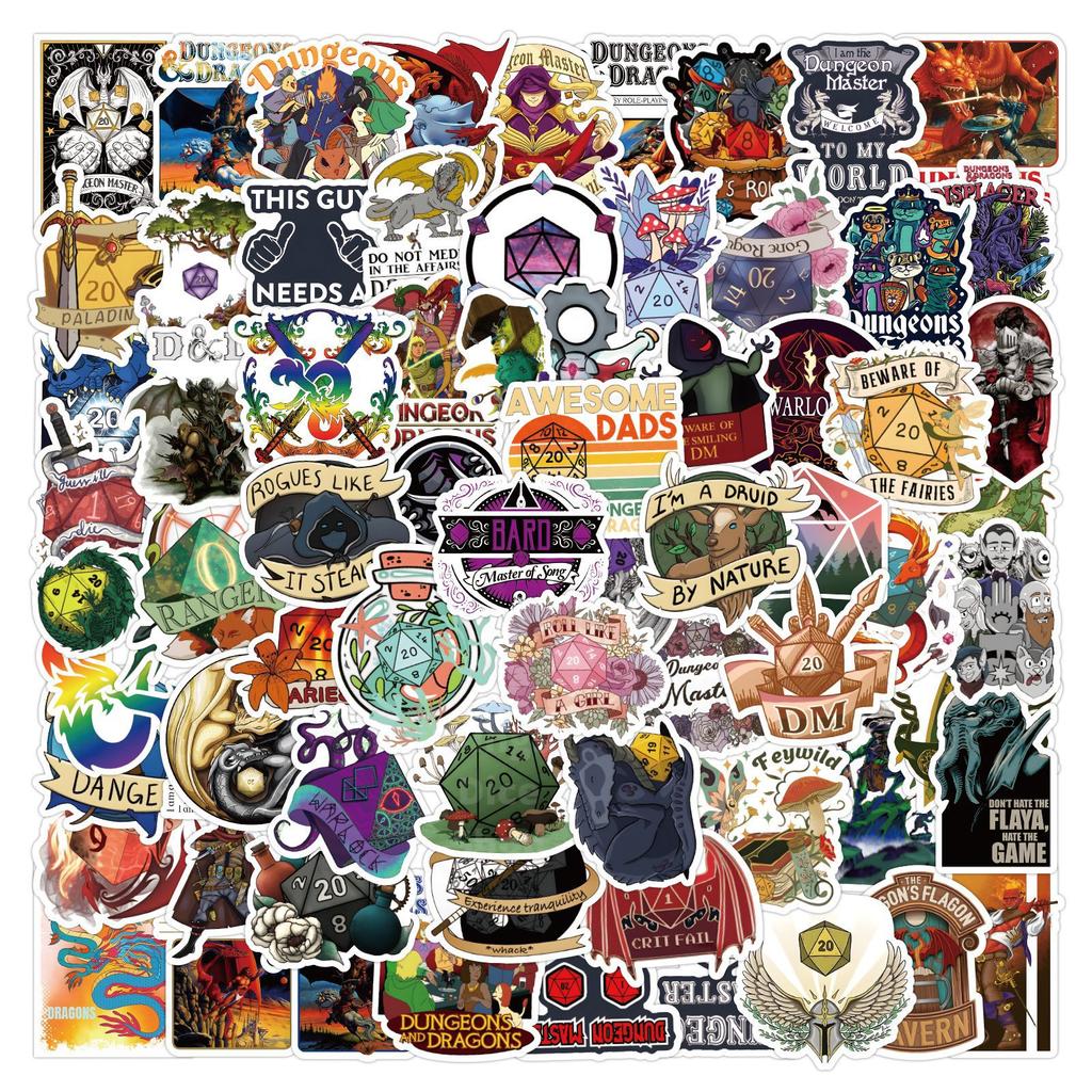 100 Photos of Dragons and Dungeons OL Graffiti Stickers Notebook Car Suitcase Water Cup Waterproof Stickers