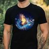 T-Shirt Herren Schmetterling im Mondlicht Motiv Baumwolle Größe XS bis 5XL