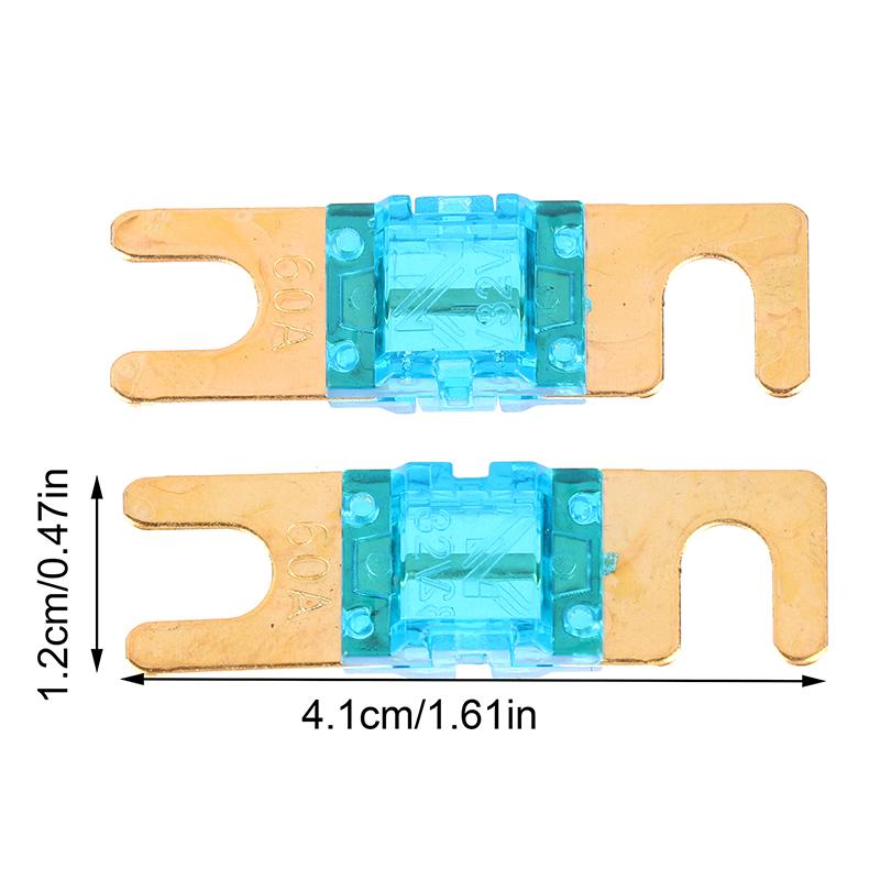 2 Stücke Vergoldete Bolzen Autosicherungen Mini Auto Audio Sicherung 20A 30A 40A 50A 60A 70A 80A 100A 120A 125A 150A 175A 200A 32V Auto Sicherung