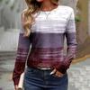 Autumn Cotton Women's T Shirt Long Sleeve Pullover Stripe Print Female Oversized Clothing Street Casual O Neck T-shirts Tops