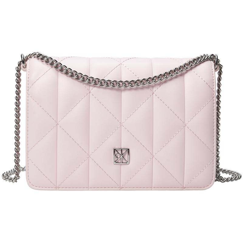 Calvin Klein Elegant Fashion Casual Commuter Style Monogram Diamond Pattern Shoulder Bag Women bags Light-Cherry-Blossom 4F3321G-8Z6 Light Cherry Blossom Pink
