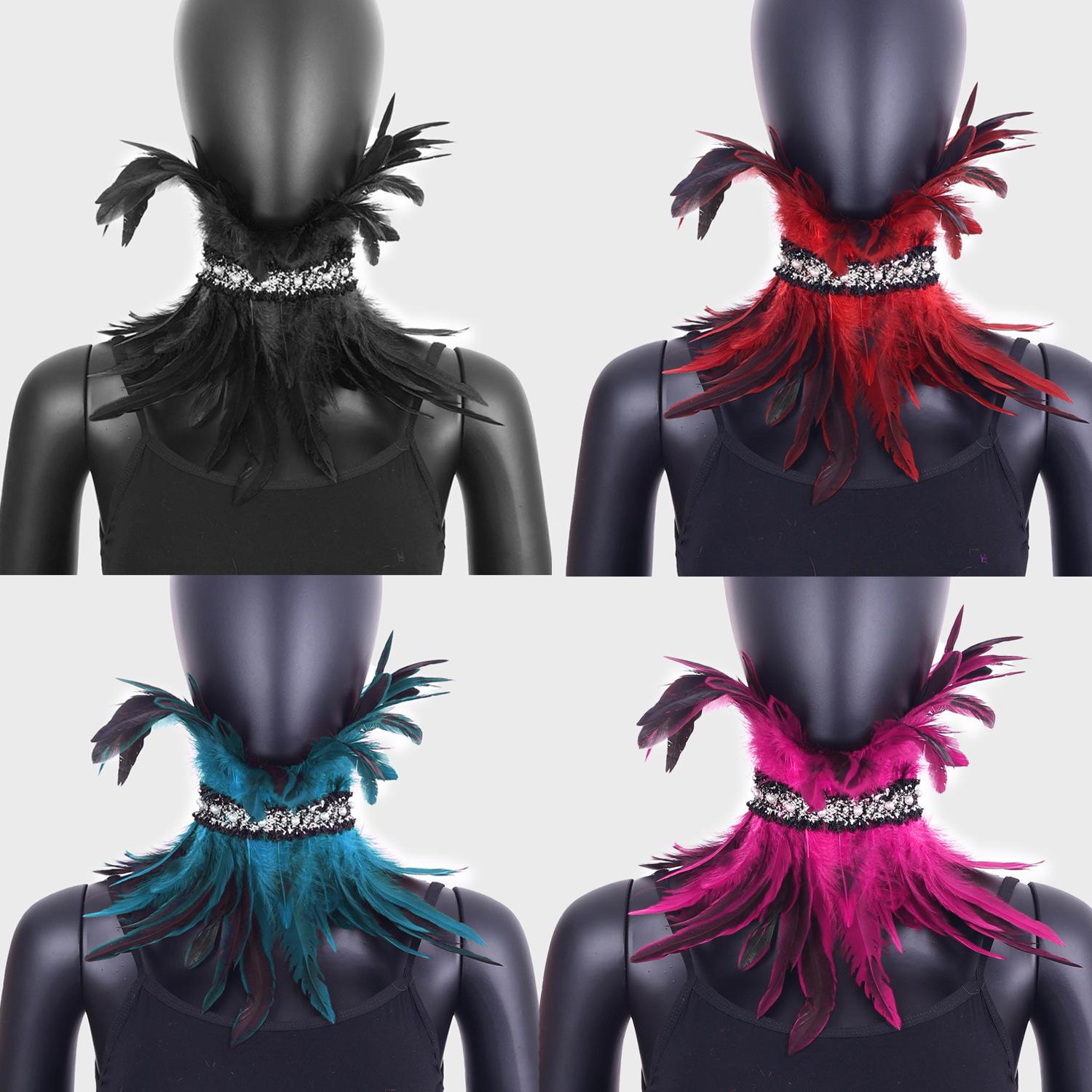 

Gothic Style, Feather Scarf, Halloween Costume Party, Pearl Lace, Scarf, Clothing Accessories, Party Dress Up, Party Decorations чорний