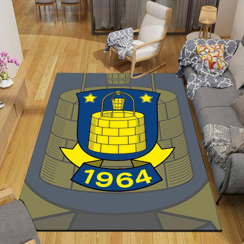 Brondby IF Home Sofa Decoration for Living Room & Bedroom, Non‑Slip Play Flannel Floor Mat for Game Room