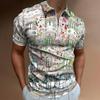 Must-Have: Sketch Print Half-Zip Short Sleeve Polo, Casual Style