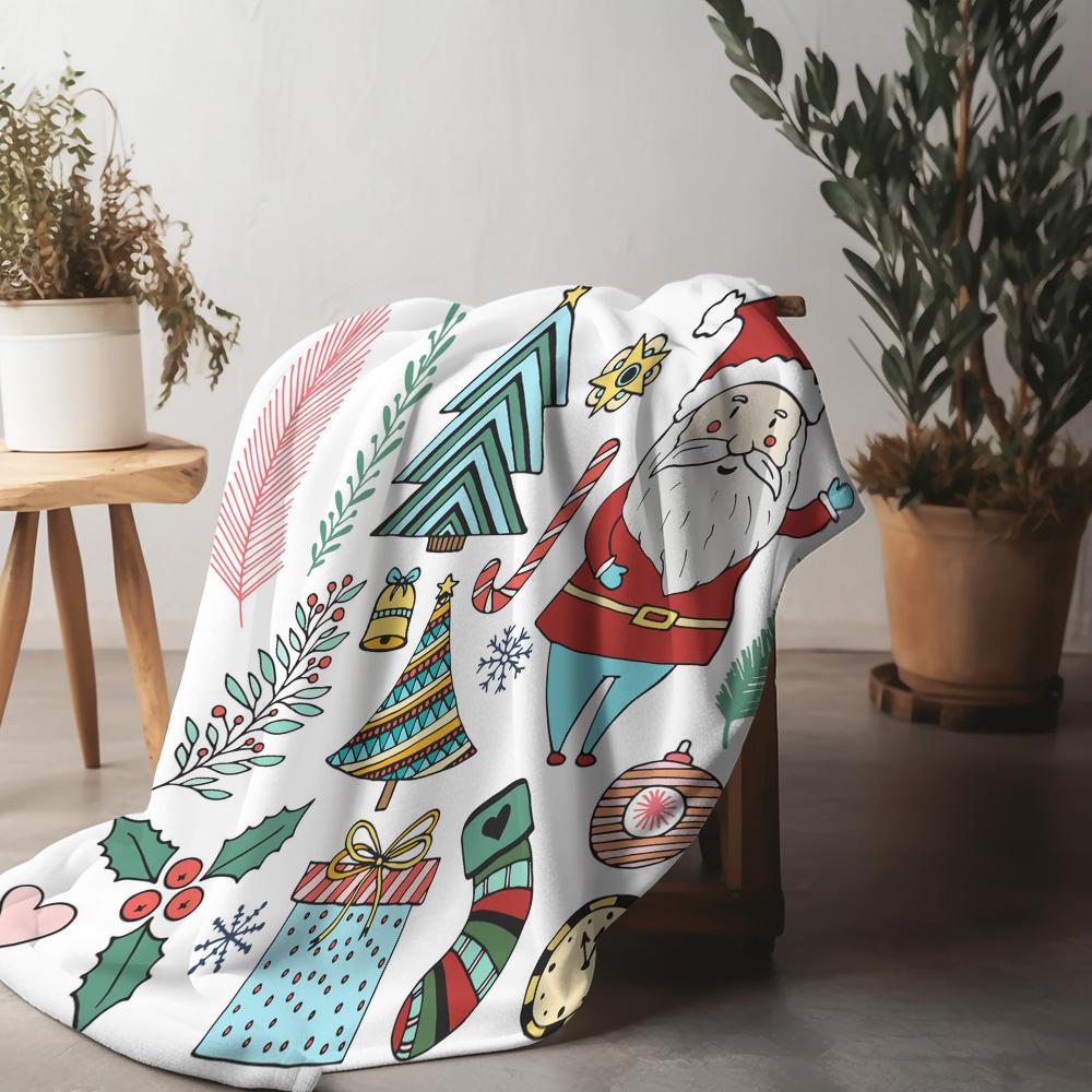 

Festive Christmas Throw Blanket Cozy Reversible Holiday Decor Home Decor Gift Idea Warm Winter Comforter Decorative Blanket 75x90cm