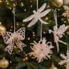 Plastic Christmas Tree Pendant Glitter Artificial Christmas Decoration  Office Decor