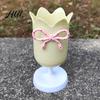 Textured Pen Holder Tulip Cute Desktop Organizer for Girls Students Smooth Surface Multi-Function Pencil Cup Desk Decor Home Office Wear-resistant