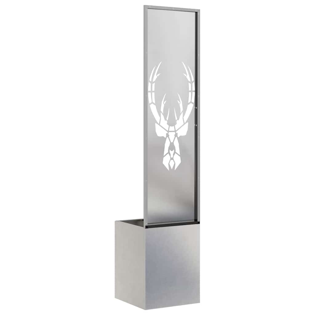 Garden Privacy Screen Canvas Silver 32 X 32 X 150 Cm Stainless Steel