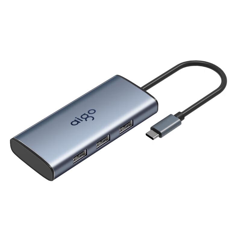 aigo Type-C Hub with Gigabit Ethernet, HDMI & PD 100W
