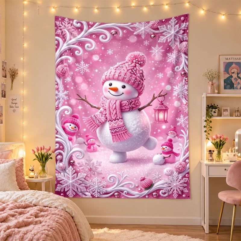 Weihnachtlich bedruckter Wandteppich für Schlafzimmer Wohnzimmer Wanddekoration Feiertagsgeschenk