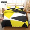 Modern Pink Geometric Bedding Set Soft Microfiber Black Marble Triangles Print Duvet Cover King With Pillowcases Bedroom Decor
