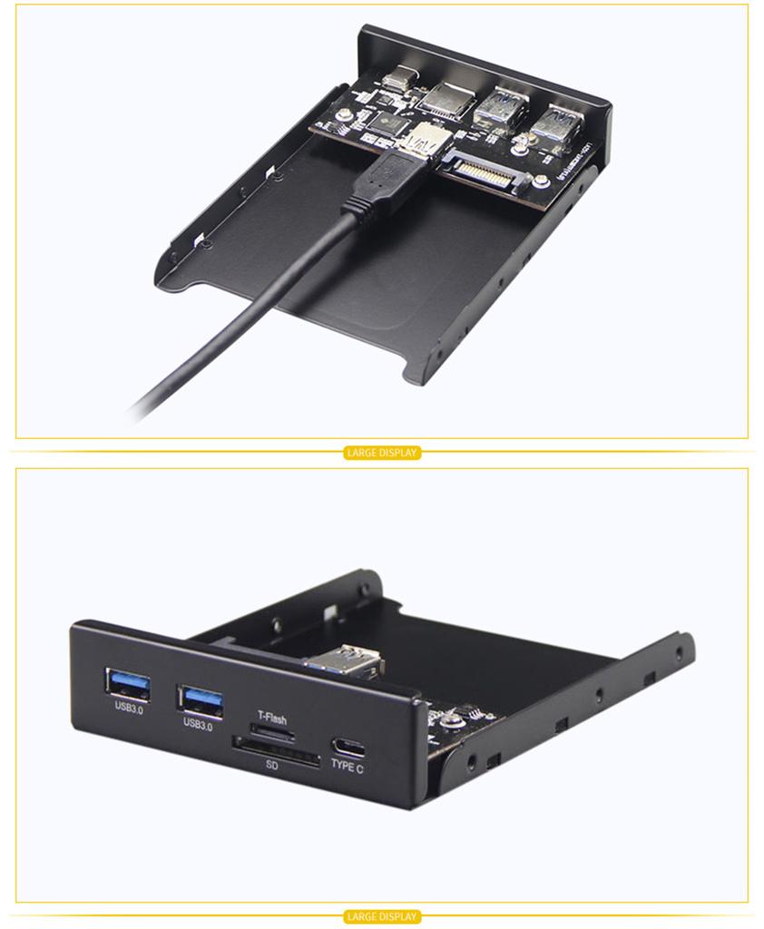 20-Pin Usb3.0 Hub W/Sd/Tf Card Reader