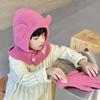 Koreanische Nette Bär Ohr Baby Mit Kapuze Hut Winter Warme Gestrickte Ohr Schutz Balaclava Cap Für Kinder Mädchen Jungen Ein Stück schal Kappe