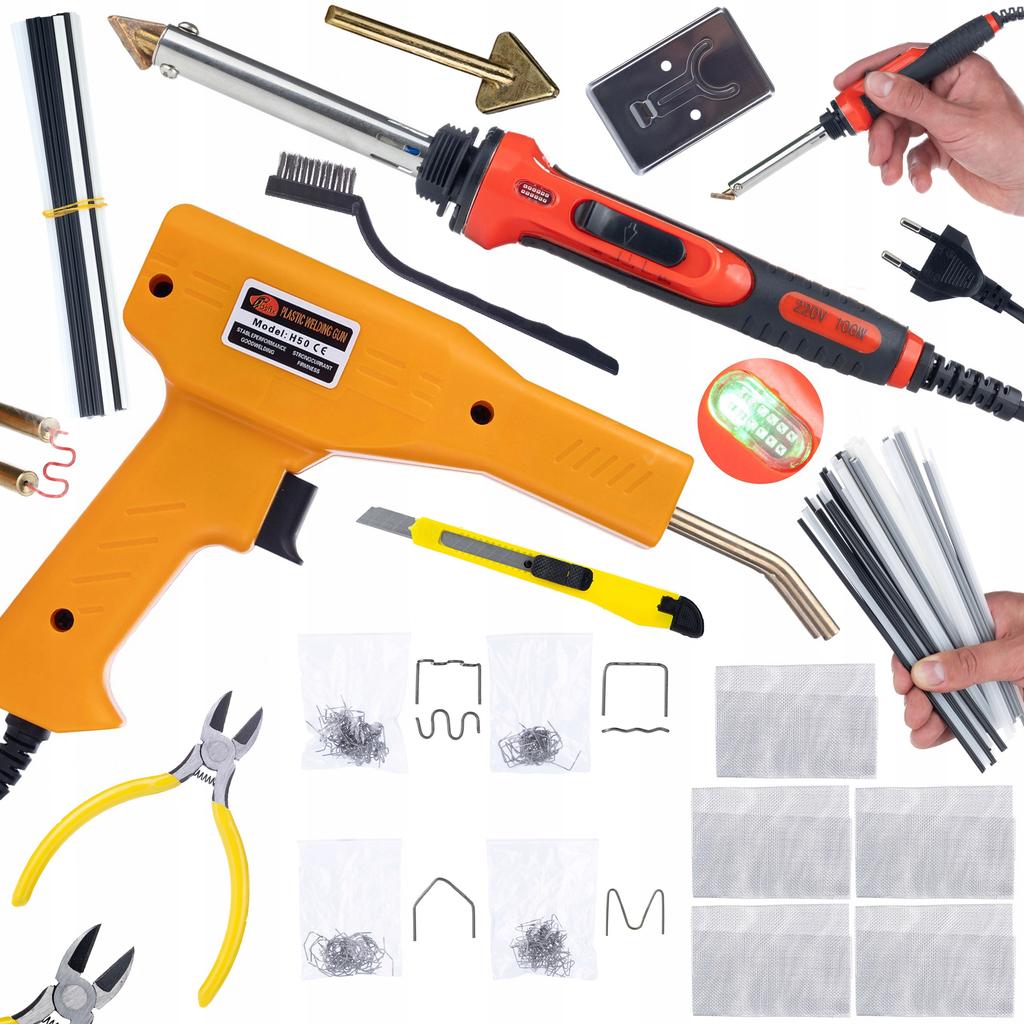 Rosfix Lutownica Żelazko Do Plastiku 100W RRO100W – Zestaw Z Plastikami I Zszywaczem | Wysoka Temperatura Do 600°C | Ergonomiczny Uchwyt