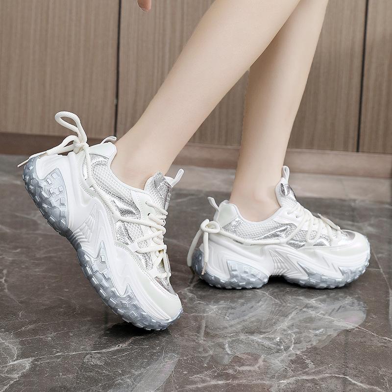 S8888 New Spring and Summer Popular Dad Shoes Korean Style Trendy Women's Shoes Raise the Bottom Breathable Mesh Surface Shoes