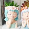 Girl Gypsum Silicone Mold  Succulents Concrete Flower  Vase Plaster Cement Mold Clay Mold Candle Holder Mold
