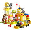 Children's Educational Building Blocks - Police and Fire Station Set with Engineering Vehicles, Large Pieces, Ideal Gift for Boys