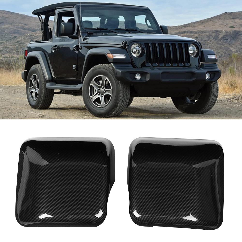 2pcs Side Wing Rear Mirror Protector Rearview Cover Trim Fits for   JL 2018+(Carbon   )