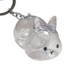 Funny Rabbit Shape Hair Storage Keepsakes Box Keychain Plastic Clear Pet Furs Collector Pendant Decors Pet Lover Gift