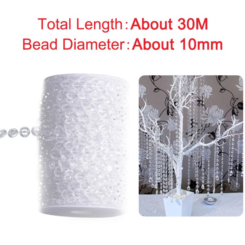 5-30M Crystal Beads Roll Acrylic Beads Roll Crystal Garland Beads Curtain Wedding Decoration DIY Party Decoration Home Ornaments