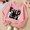 Kids Crewneck Sweatshirt, Fun Black Cat Cartoon Print, Soft Casual Pullover for Fall Winter