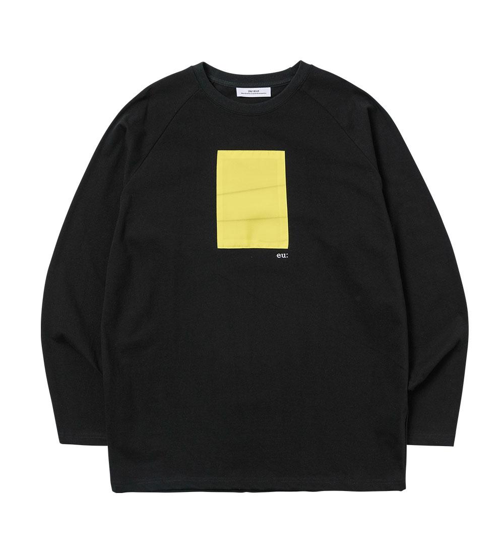 261 Iui Signature Wrinkle Raglan Long Sleeve Black Yellow Black/2