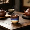 Tazza da Latte Ceramica Fatta a Mano Senza Manico per Bevande Calde Fredde 150ml Gres Rustico Tazza da Caffè Cappuccino Senza Gambo Tè Facile da Pulire Regalo Unico