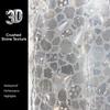 1Pc Crushed Stone Pattern Pebble Shower Curtain 3D Effect Semi-Transparent Waterproof Bathroom Decor