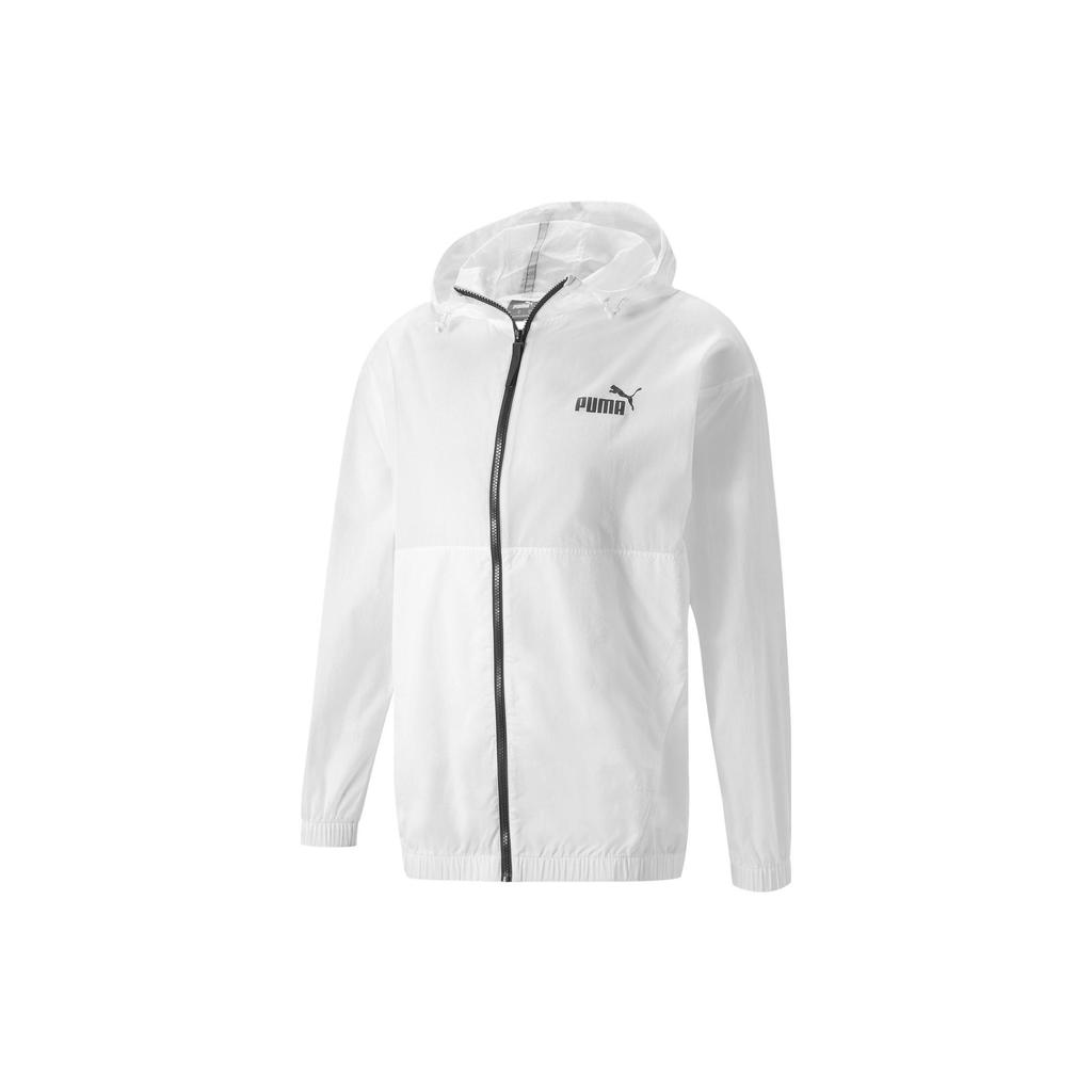 Puma Solid Color Logo Casual Hooded Jacket Men Outerwear White 849444-02