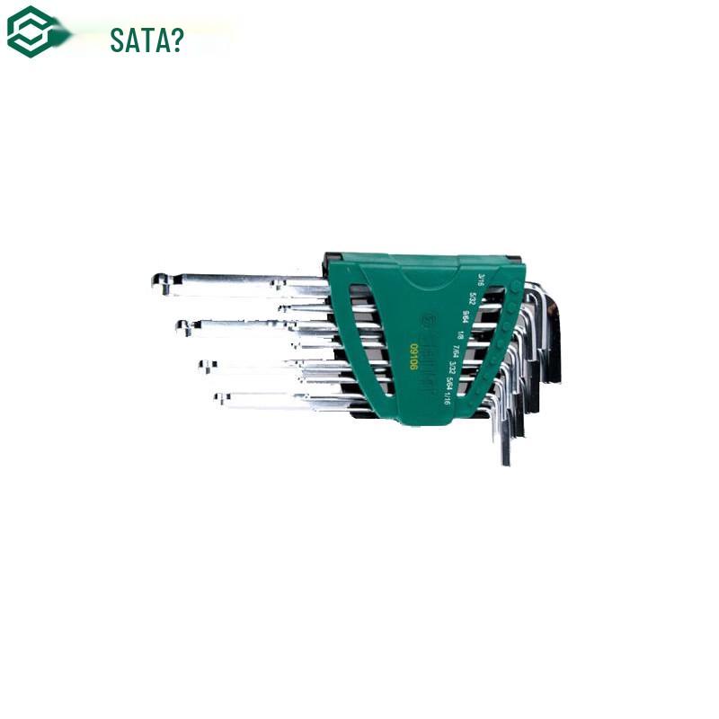 SATA 09106 Imperial Extra Long Ball-End Hex Key Set 12-Piece Imperial