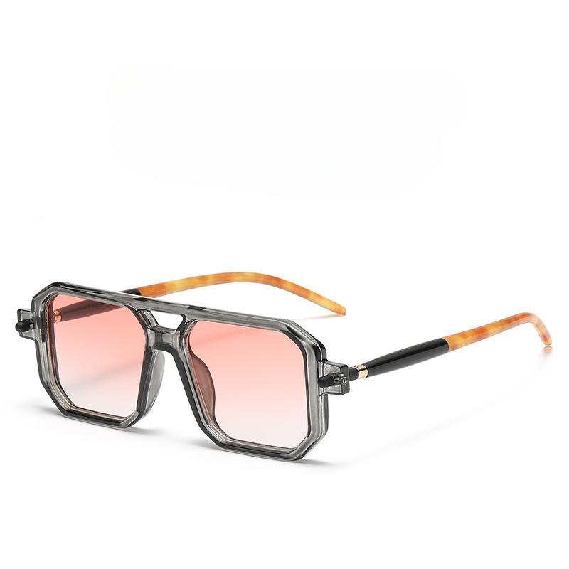 Vintage Square Sunglasses for Men Women  Retro Double Bridge Male Sun Glasses Eyewear Trendy Luxury Brand Design