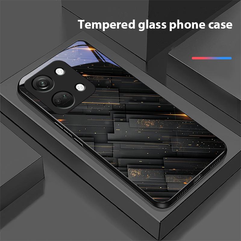 Meteorická zlatá korálka Pro OnePlus Nord 3 5 6T 7 Pro 8 12 10T Reno8 Lite 5G 10R Nord N30 Pevný kryt Tvrzené sklo Pouzdro na telefon Černý